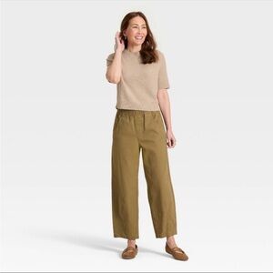 mid rise barrel pull on pants universal threads olive green - medium